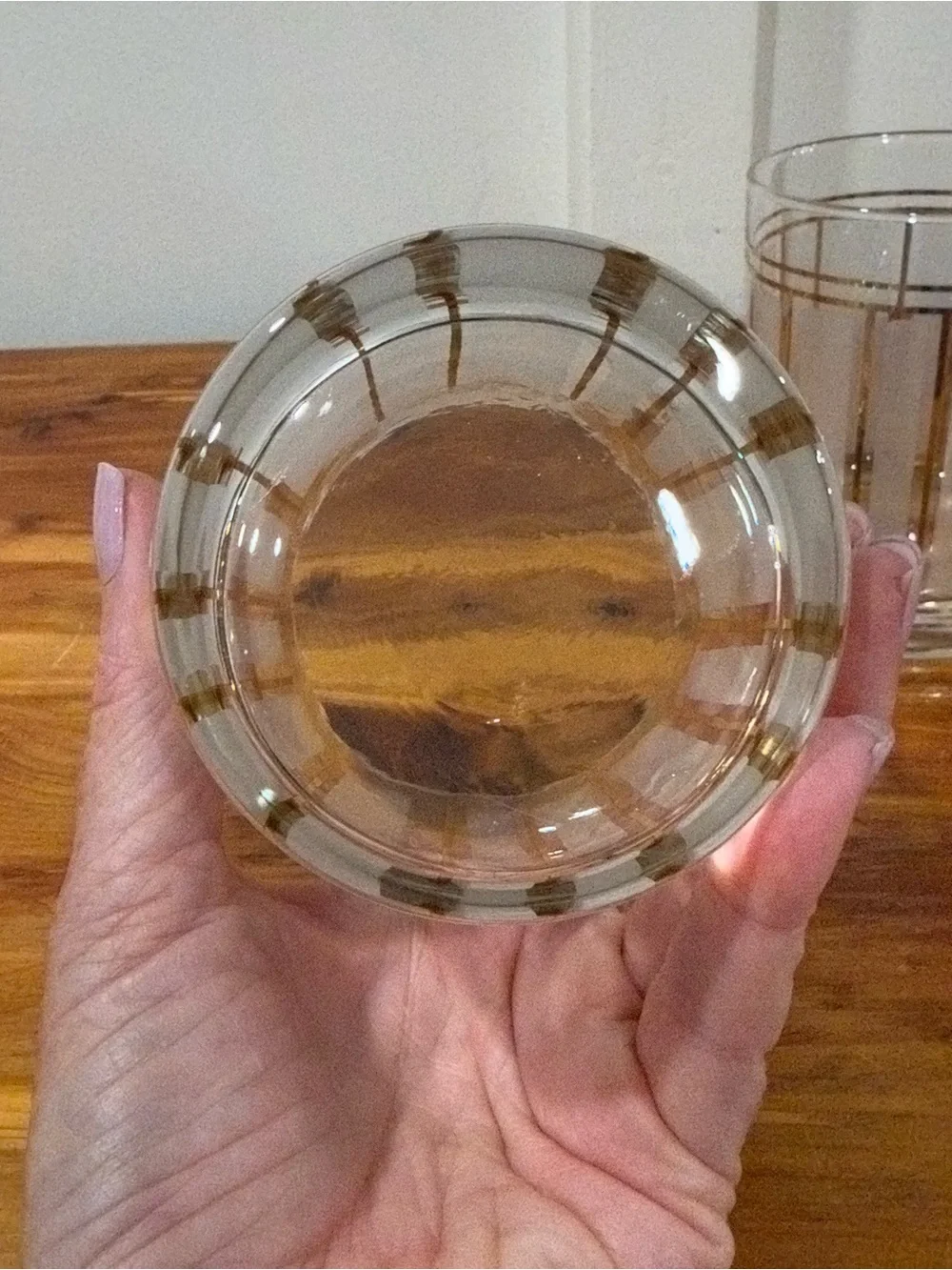Culver ServeMates White and Gold Stripe Double Old Fashion Glasses Set of 2